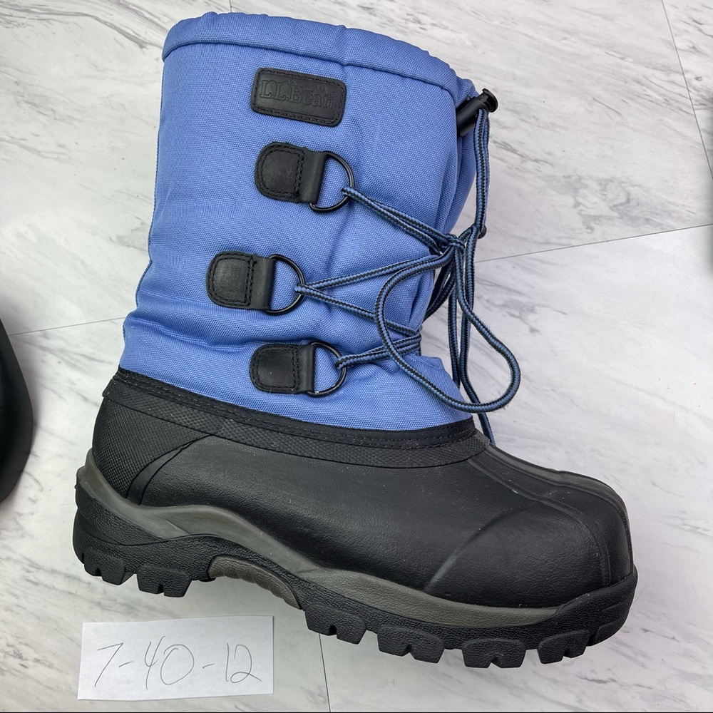 -LL bean bigelow women’s size 7 blue insulated duck winter lace boots